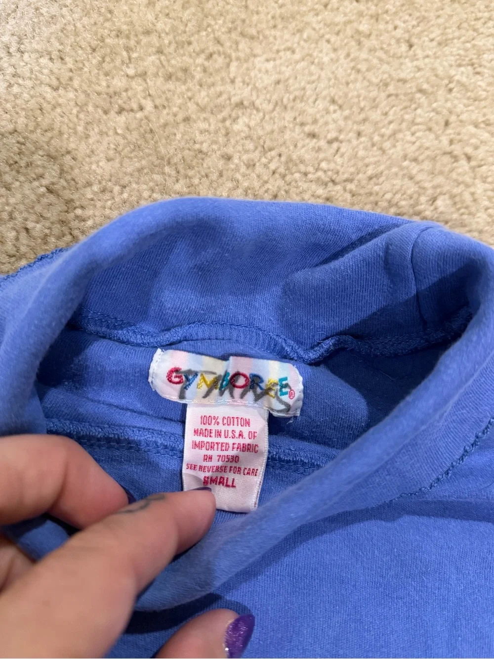 Vintage Rainbow Tag Gymboree Blue Turtleneck Kids Small 90s